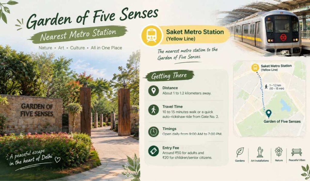 Garden of Five Senses Nearest Metro Station