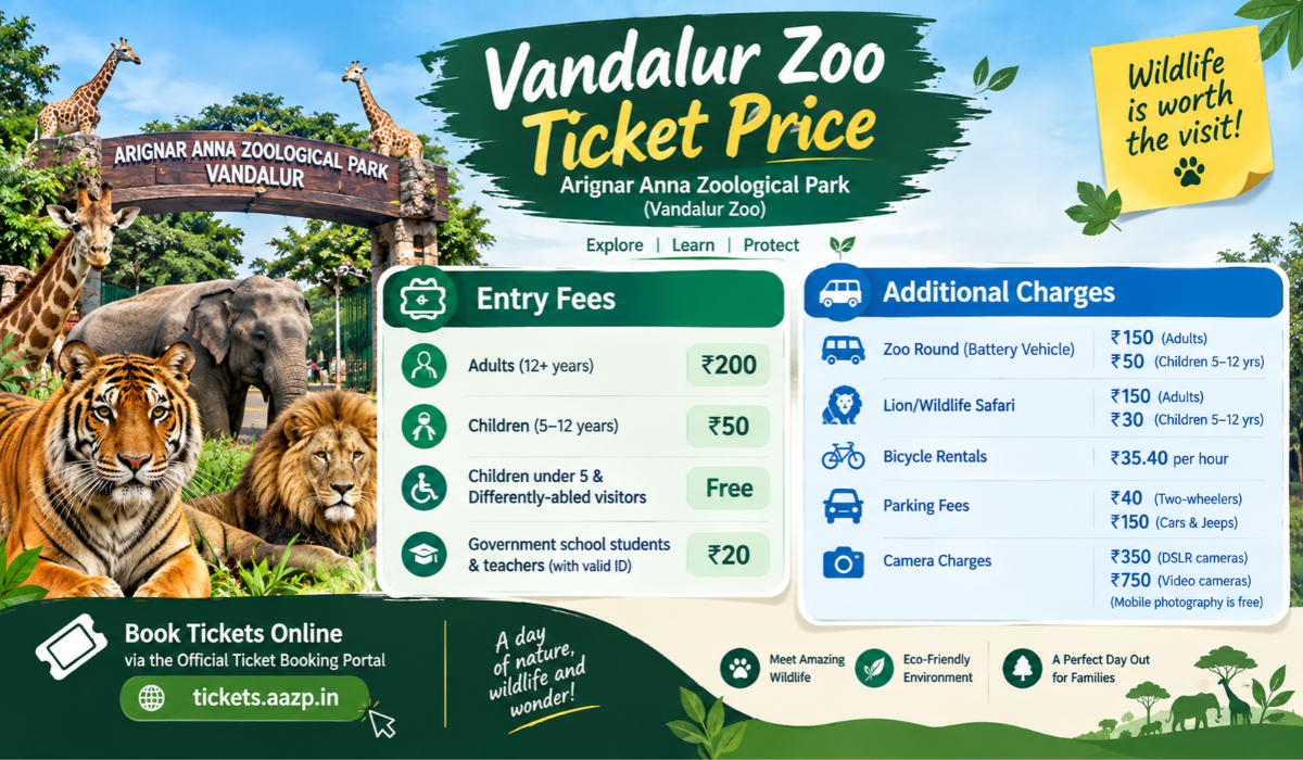 Vandalur Zoo Ticket Price